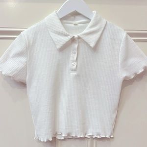 Shein Short Sleeve Crop Ribbed Top